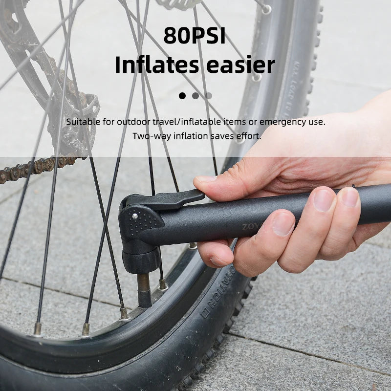 Nylon Mini Bike Tire Pump 80PSI Schrader Presta Valve Portable