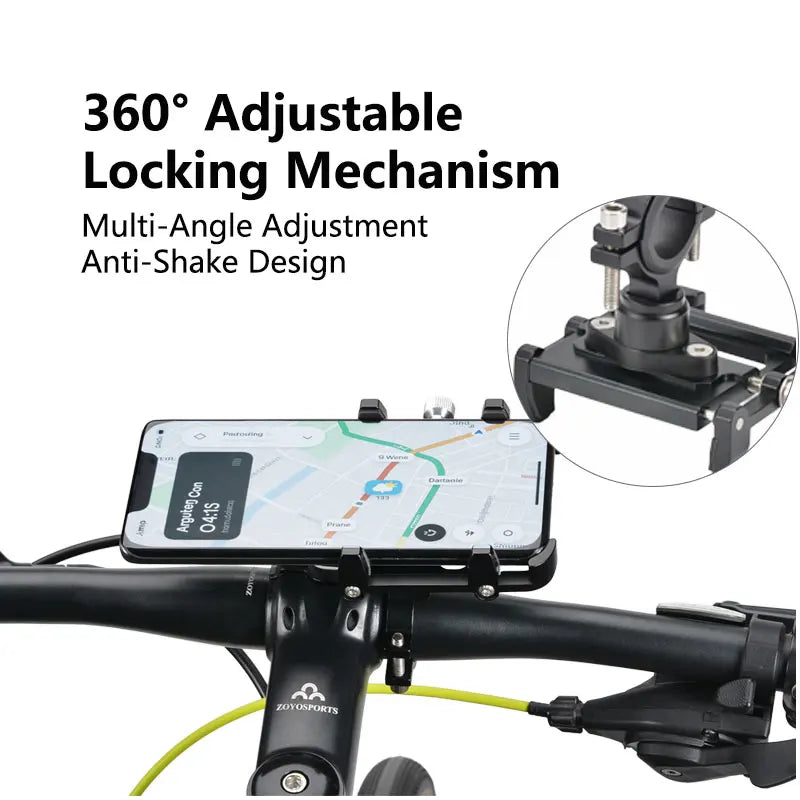 360 Adjustable Aluminum Alloy Bike Phone Mount Handlebar Holder