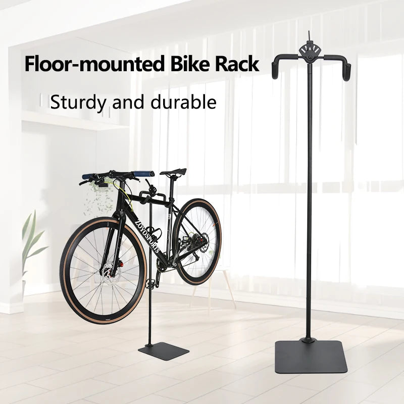 Floor Standing Bike Storage Rack Adjustable Height Carbon Steel