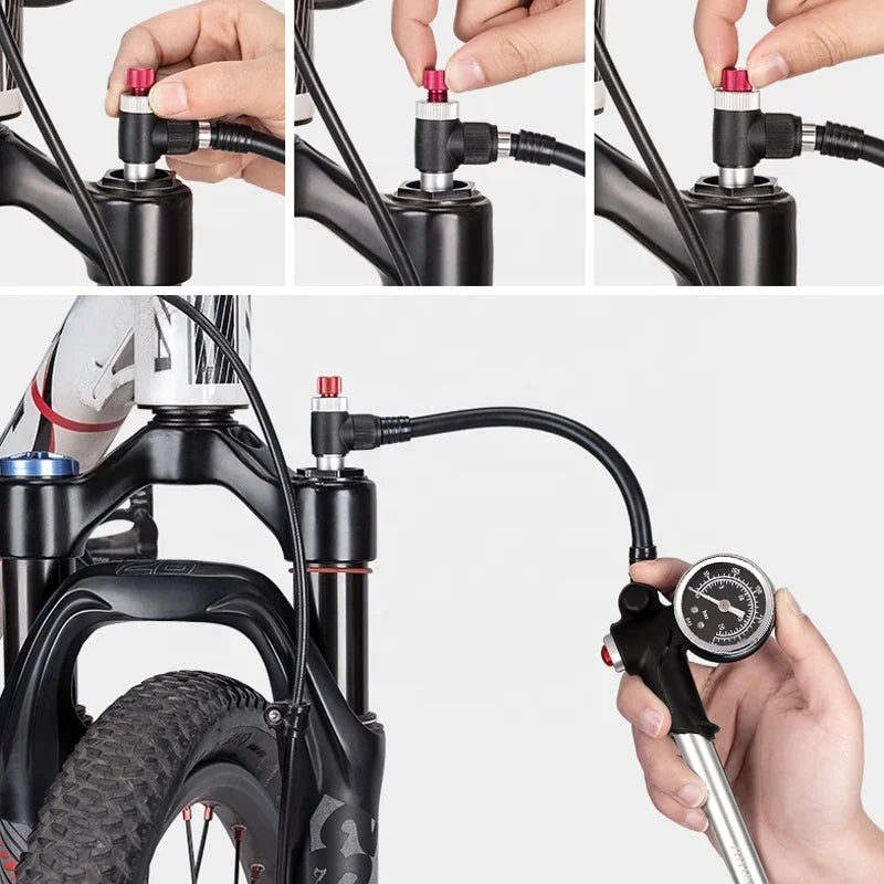 300PSI Mountainbike-Stoßdämpferpumpe aus Aluminiumlegierung