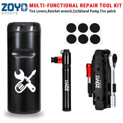 Full-Featured Bicycle Maintenance Set with Tire Levers CO2 Inflator