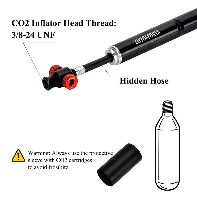 Zoyosports Portable Bike Pump Dual-use Easy To Carry Pump Co2+hand Pump Aluminum Alloy Cylinderdual-valve Head 130psi Pump - Buy Dual-use Portable Pump
co2+hand Pump
portable Bike Pump
130psi Pump Product on Alibaba.com
