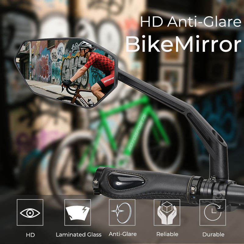 Zoyosports 1pcs Bicycle Mirror 360 ° Rotating Wide Range Rearview Mtb Road Bike Rearview Mirror Summer Riding Safe Accessories
