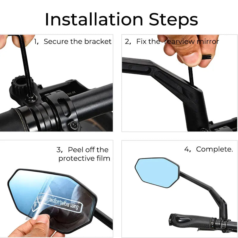 Zoyosports 1pcs Bicycle Mirror 360 ° Rotating Wide Range Rearview Mtb Road Bike Rearview Mirror Summer Riding Safe Accessories