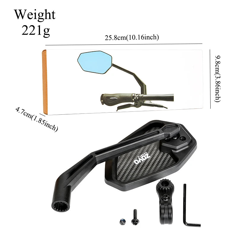 Zoyosports 1pcs Bicycle Mirror 360 ° Rotating Wide Range Rearview Mtb Road Bike Rearview Mirror Summer Riding Safe Accessories