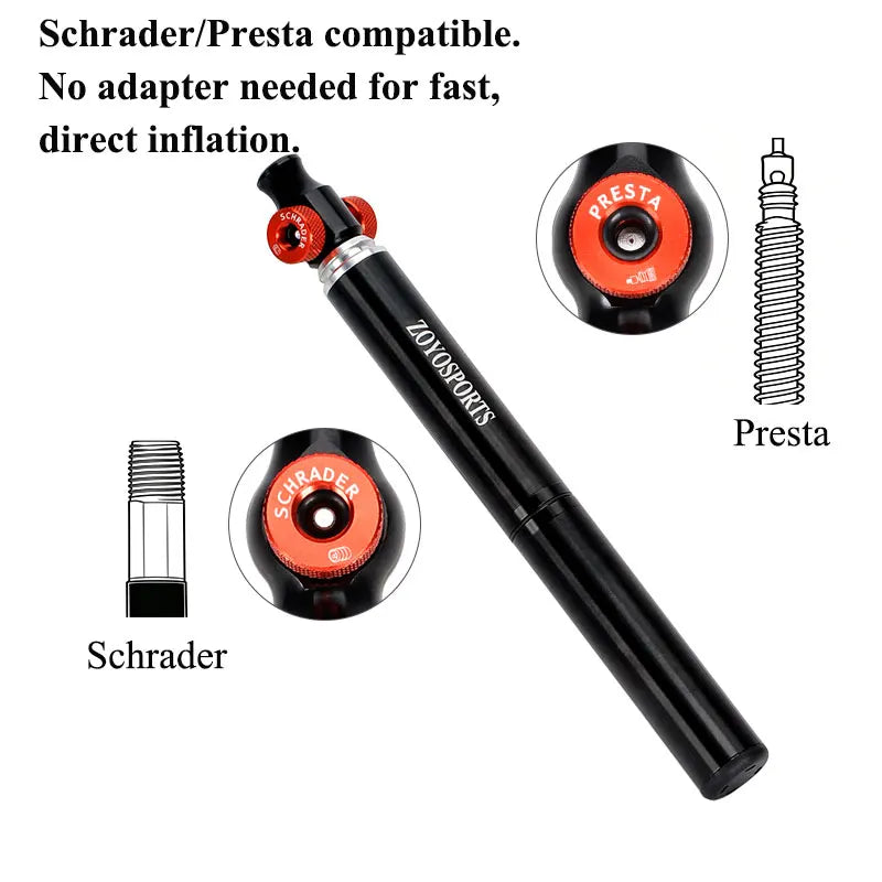 Zoyosports Portable Bike Pump Dual-use Easy To Carry Pump Co2+hand Pump Aluminum Alloy Cylinderdual-valve Head 130psi Pump - Buy Dual-use Portable Pump
co2+hand Pump
portable Bike Pump
130psi Pump Product on Alibaba.com