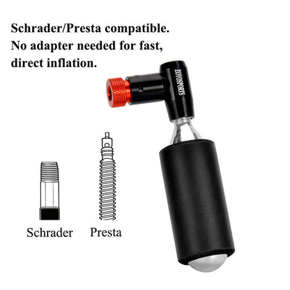 ZOYOSPORTS Portable Bike Pump Dual-use Portable Pump CO2 Aluminum Alloy CylinderDual-Valve Head 130psi Pump