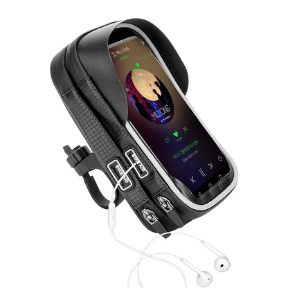 Bicycle Double Layer Handlebar Bag 360 Rotate Waterproof 6 Inch Phone