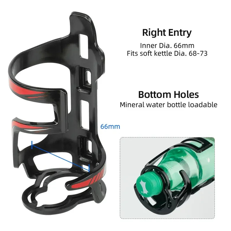 65mm PC Fahrrad Wasser Flasche Käfig Leichte 43g Rechts Eintrag Halter 