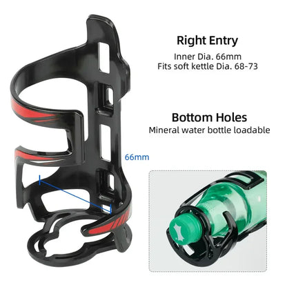 65mm PC Fahrrad Wasser Flasche Käfig Leichte 43g Rechts Eintrag Halter 