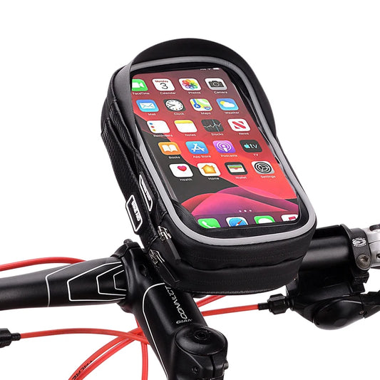 Bicycle Double Layer Handlebar Bag 360 Rotate Waterproof 6 Inch Phone
