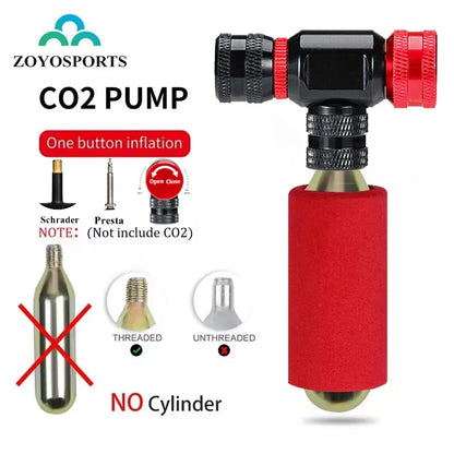 CO2 Inflator for Bikes Presta Schrader with Insulated Sleeve