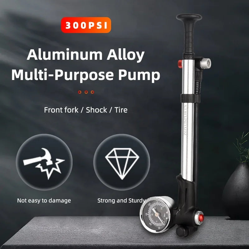 300PSI Mountain Bike Shock Pump Aluminum Alloy