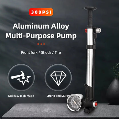 300PSI Mountain Bike Shock Pump Aluminum Alloy