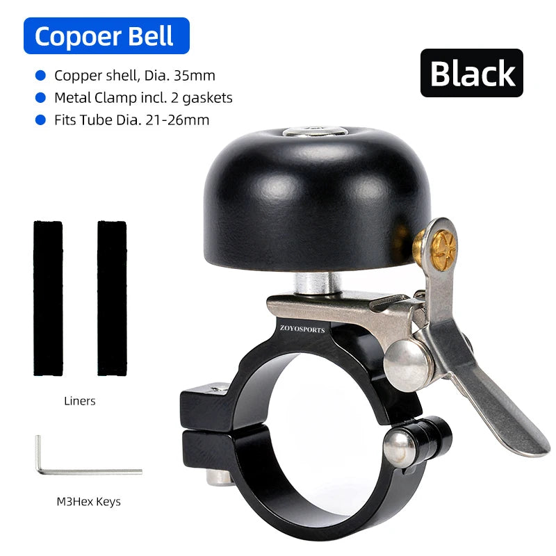 Brass Bike Bell 35mm High-Pitch 110dB Left/Right Hand Use