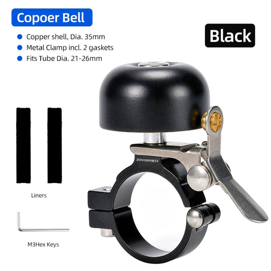 Brass Bike Bell 35mm High-Pitch 110dB Left/Right Hand Use