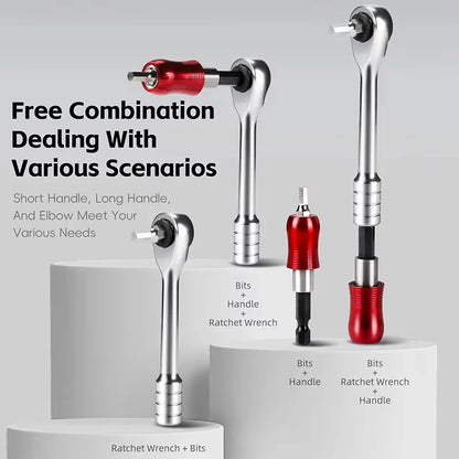 Portable Ratchet Wrench Tool Kit - Multi-Function Bike Repair Set with Socket Tire Levers