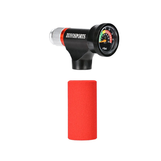 Mini CO2 Inflator with Pressure Gauge for Bike Schrader Presta Valves