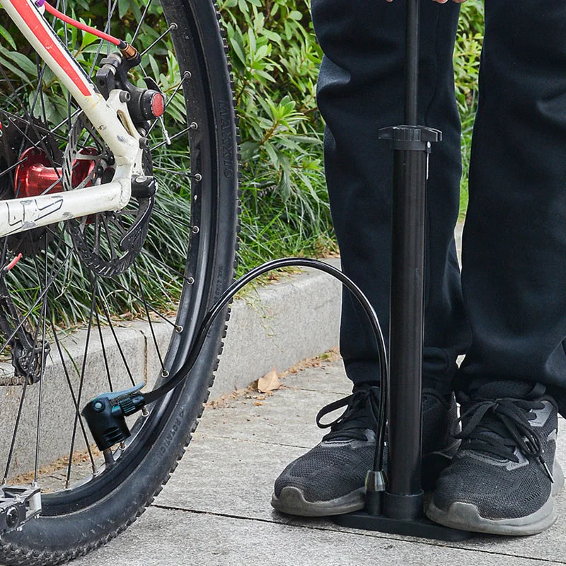160PSI Bike Floor Pump with Barometer Schrader Presta Valve