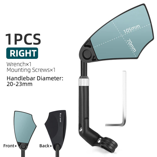 360° Adjustable Bike Mirror Anti-Glare HD for 20-23mm Handlebars