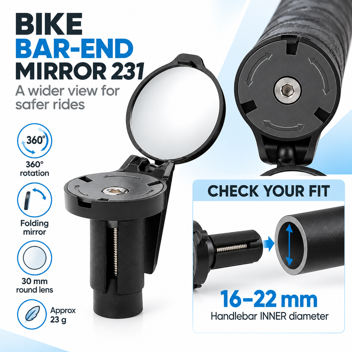 BAR-END-231 bicycle mirror — product image 06