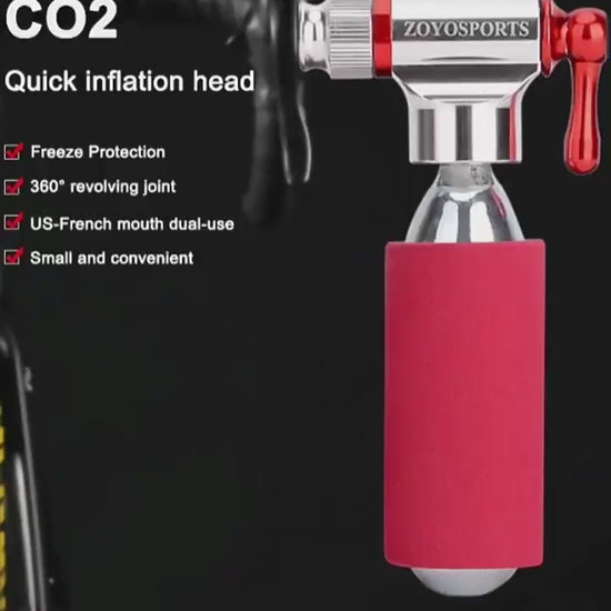 Rotary Quick CO2 Bike Inflator for Road MTB 16-20g – product video