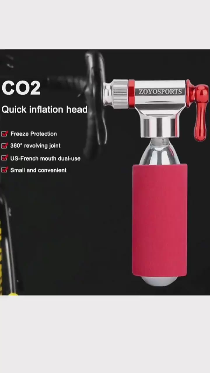 Rotary Quick CO2 Bike Inflator for Road MTB 16-20g – product video