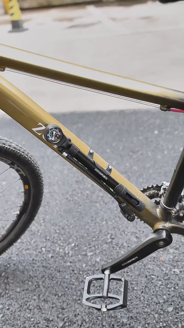 120PSI Aluminum Mini Floor Bike Pump with Pressure Gauge – product video