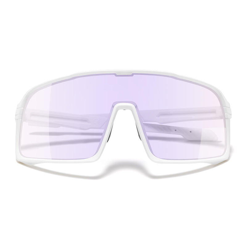 ZY-916 Cycling Sunglasses – Choose Lens Configuration – White / Purple Photochromic