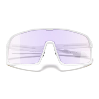 ZY-916 Cycling Sunglasses – Choose Lens Configuration – White / Purple Photochromic